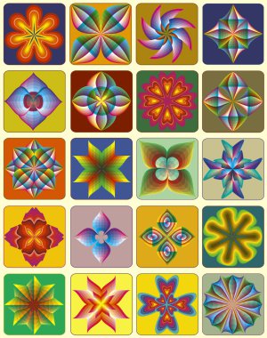 Decorative design elements in vivid colors clipart