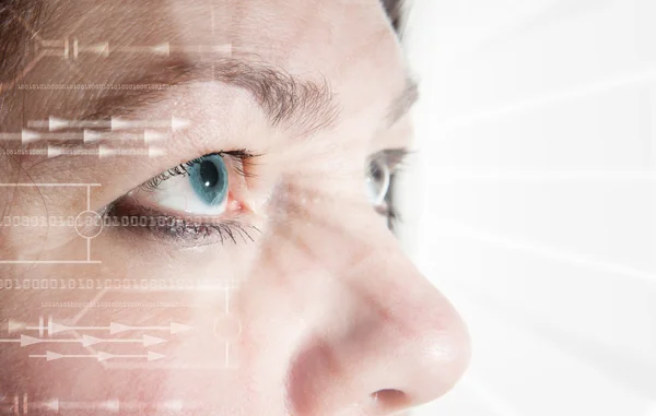 Oko skenování duhovky biometrické — Stock fotografie