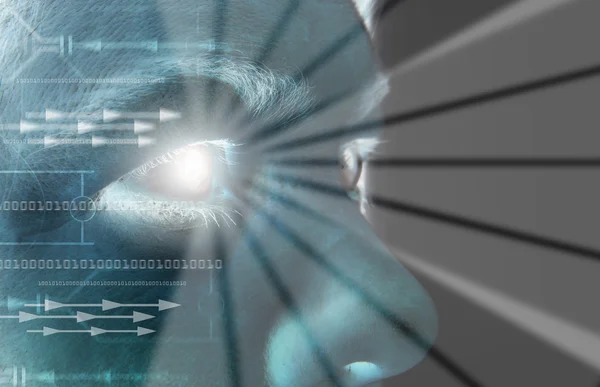 Eye scan iris biometric — Stock Photo, Image