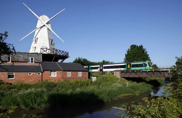 Windmill river mill england — Stock Photo, Image