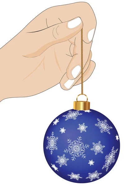 Mão com decorações de Natal —  Vetores de Stock
