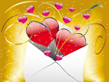 Love letter with a heart clipart