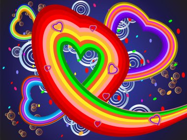 Colorful illustration with hearts clipart