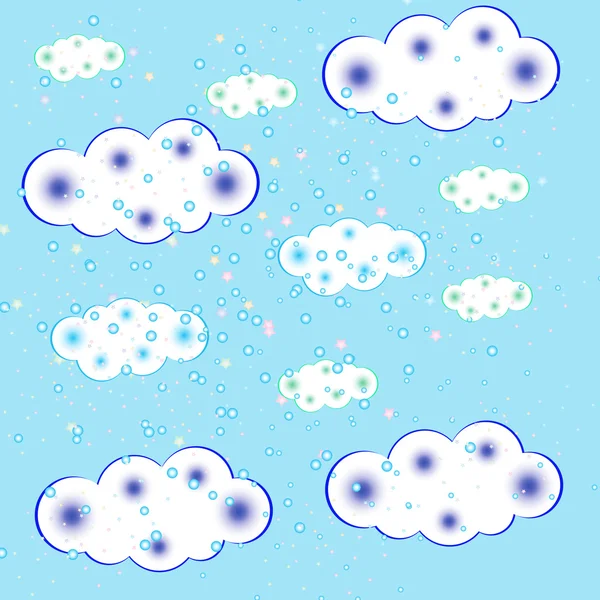 Naadloze patroon met wolken — Stockvector