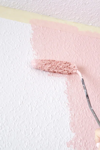 stock image Painting a wall in pink