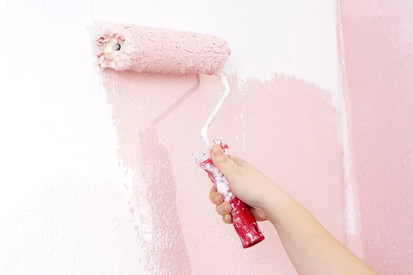 stock image Painting a wall in pink