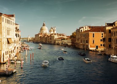 Büyük Kanal ve Bazilika Santa Maria della Salute, Venedik, İtalya