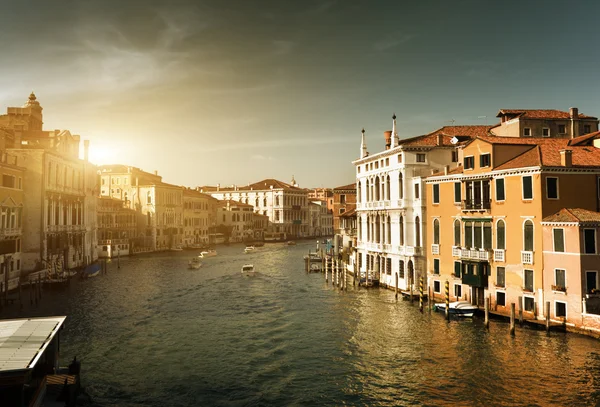 Canal Grande in Venedig, Italien bei Sonnenuntergang — Stockfoto