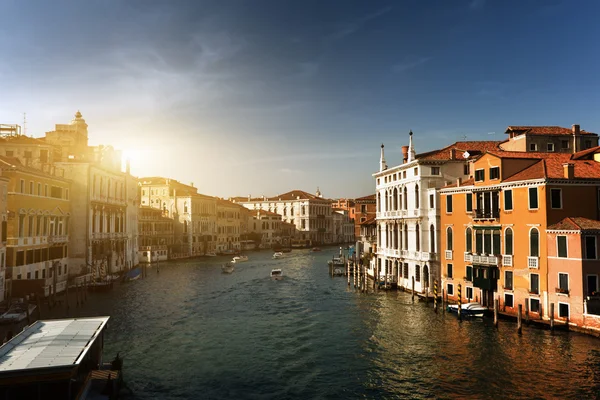 日落时意大利威尼斯的大运河 — 图库照片