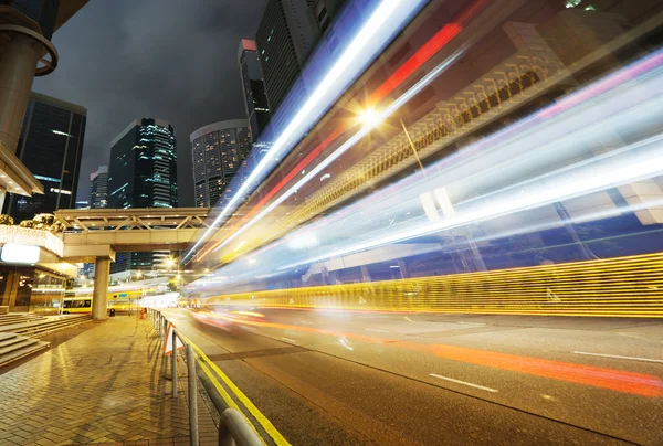 Traffico in Hong Kong di notte — Foto Stock