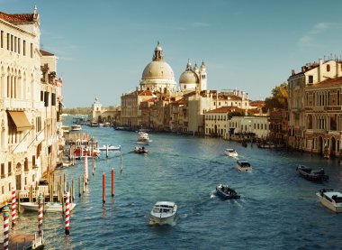 Büyük Kanal ve Bazilika Santa Maria della Salute, Venedik, İtalya