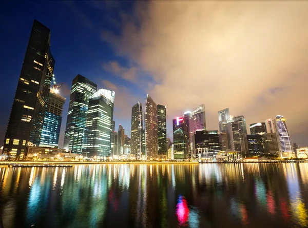 Singapur gece görünümü — Stok fotoğraf