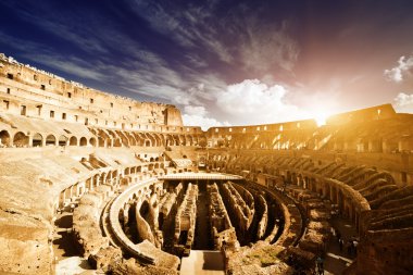 Inside of Colosseum in Rome, Italy clipart