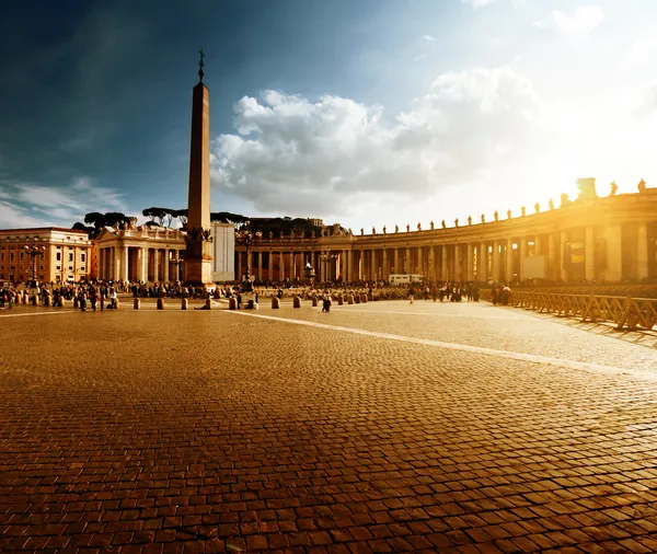 stock image Saint Peter's Square, Vatican in sunset time