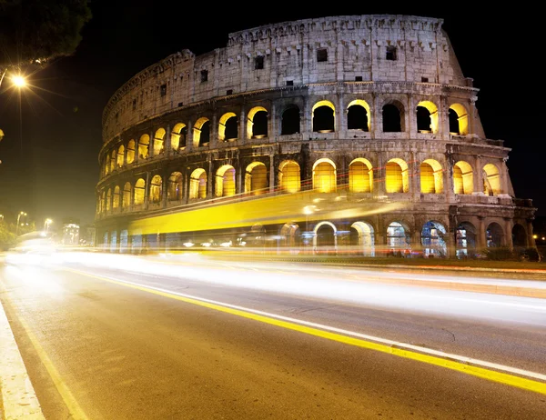 stock image The Colosseum at night, Rome, Italy