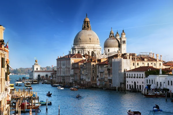 Büyük Kanal ve Bazilika Santa Maria della Salute, Venedik, İtalya Telifsiz Stok Imajlar
