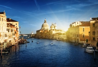 Büyük Kanal ve Bazilika Santa Maria della Salute, Venedik, İtalya