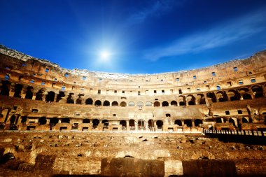 Inside of Colosseum in Rome, Italy clipart