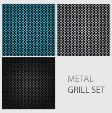 Abstract chrome iron metal texture set clipart