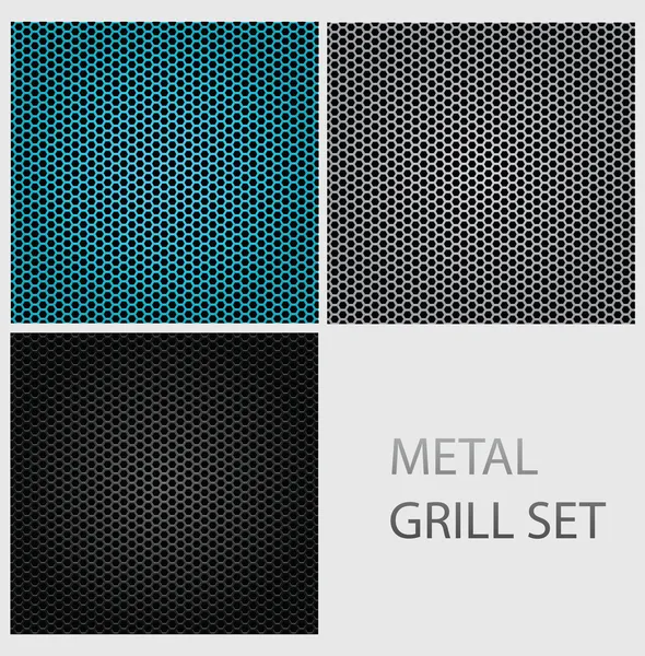 Abstract chrome iron metal texture set — Stock Vector