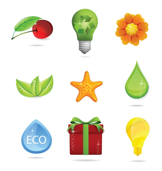 Nature and eco symbols big set — Stock Vector