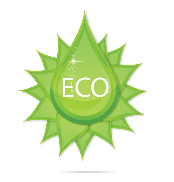 Δημιουργική eco πράσινο πτώση σύμβολο — Διανυσματικό Αρχείο