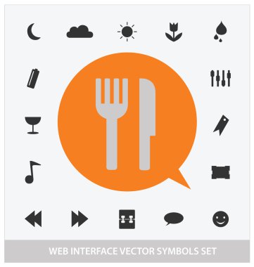 Abstract web interface symbols set clipart