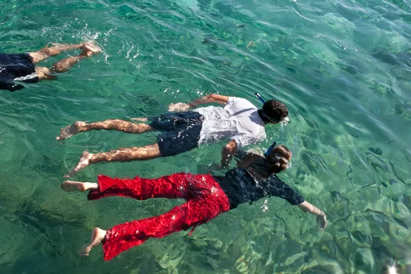 stock image swimming with snorkeling