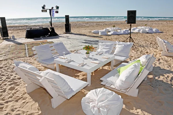 Bruiloft receptie op het strand — Stockfoto