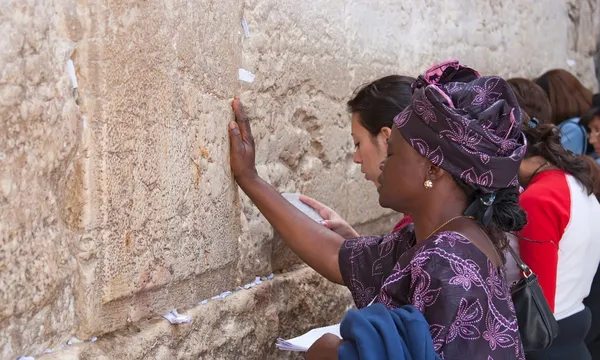 Zeď nářků Jeruzalém, modlitba — Stock fotografie