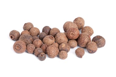 Pile Allspice (jamaica pepper) isolated on white background. clipart