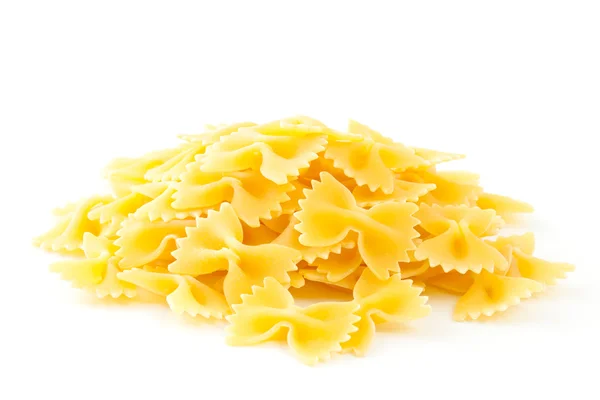 Farfalle pasta isolerad på vit bakgrund. — Stockfoto
