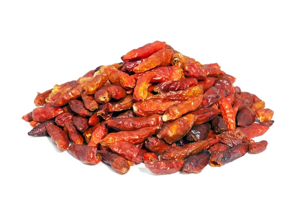 Pile Hot chili peppers isolated on white background. — Stock Photo, Image