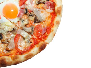 Pizza ile izole yumurta