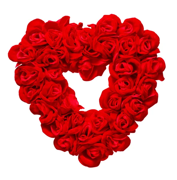 Valentinky den růže srdce na bílém pozadí — Stock fotografie