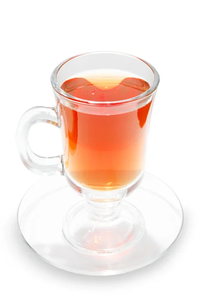 Glass cup of tea with white background — Stock Photo, Image