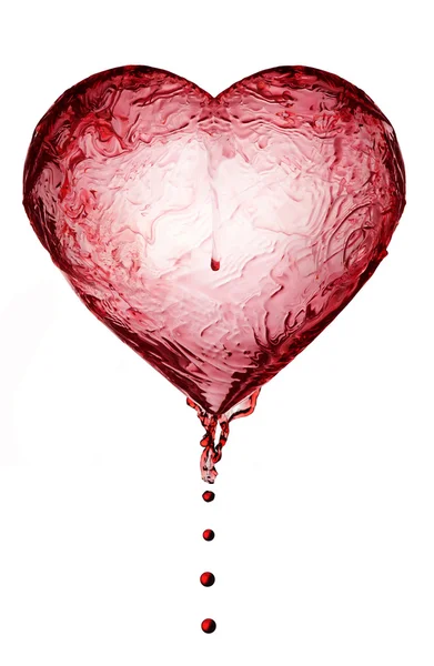 Vinho tinto abstrato coração respingo — Fotografia de Stock
