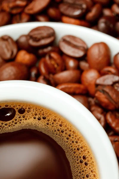 สรุปด้วยกาแฟ ธัญพืชกาแฟ — ภาพถ่ายสต็อก