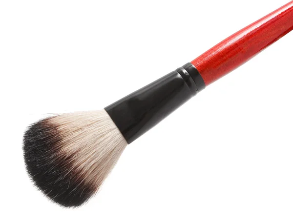 Escova de maquiagem marrom isolada em branco — Fotografia de Stock