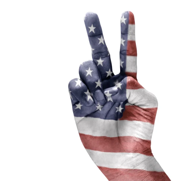 Bandera americana en la mano — Foto de Stock