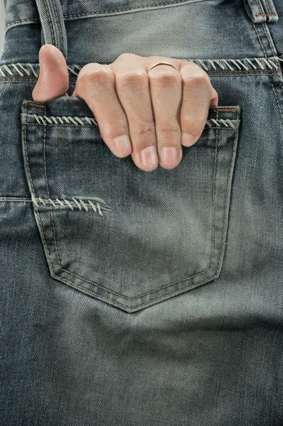 Hand In Jeans. — Stock Photo, Image