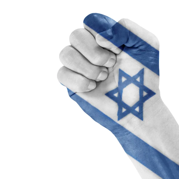 Bandera de Israel en la mano . Fotos De Stock Sin Royalties Gratis