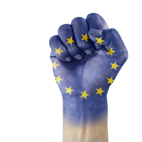 European Union flag on hand. — Stock Photo, Image