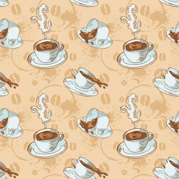 Coffee cups seamless pattern — Stock Vector