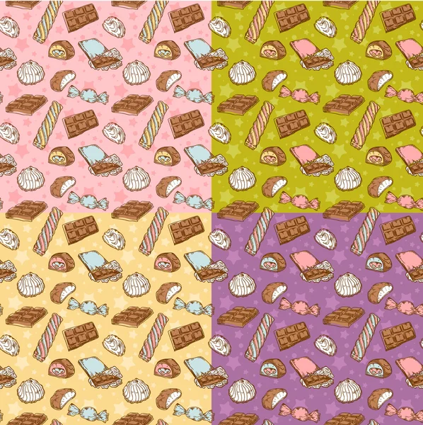 Vintage seamless texture with sweets — Stock Vector
