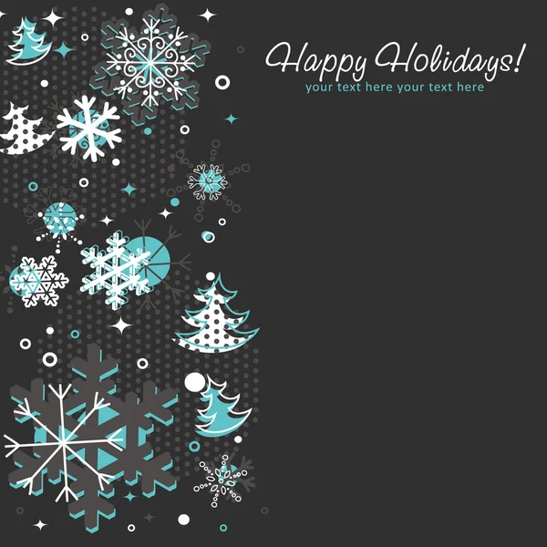 雪片で華やかなクリスマス カード — ストックベクタ