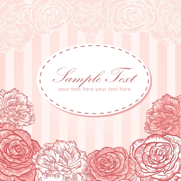 Valentine flower stripe invitation love card — Stock Vector