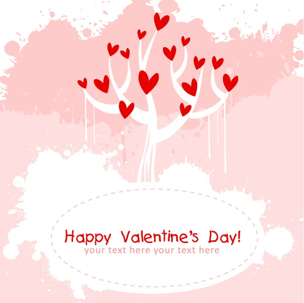 Valentine dag roze liefde uitnodigingskaart — Stockvector