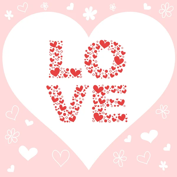 Tarjeta de invitación de amor de San Valentín con corazones — Archivo Imágenes Vectoriales