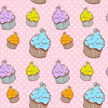 şirin vintage cupcake sorunsuz doku